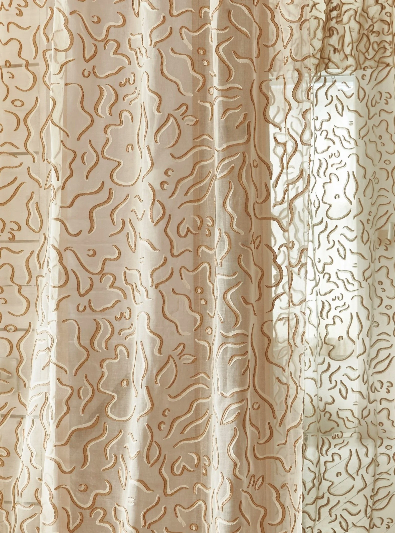Sarah Mini Ochre - Sheer Cotton Madras — Imogen Heath Interiors